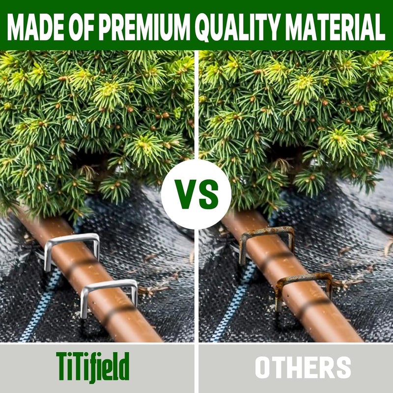 TiTifield 4 Inch 180 Pack Landscape Staples Galvanized Garden Stakes Anti-Rust Landscape Pins for Weed Barrier Fabric, Artificial Turf and Landscape Fabric - Image 4
